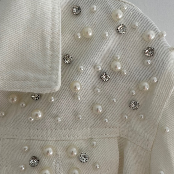 Worn once pearl/rhinestone jean jacket - Picture 3 of 3